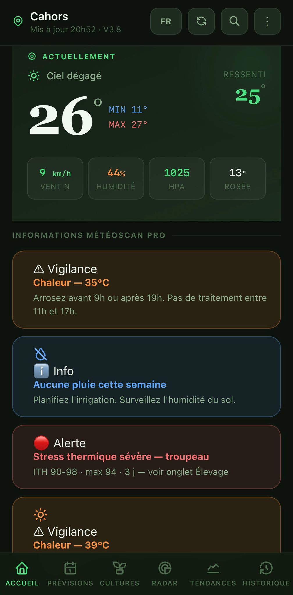 meteoscan-pro — Tableau de bord